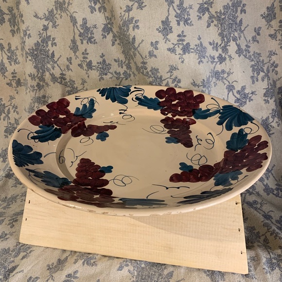 VTG Italian Pottery LS Lamas 14" Hand-Painted Serving Platter MCM - Picture 7 of 9